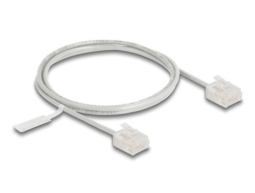 Delock RJ45 hálózati kábel Cat.6 UTP ultravékony 1 m szürke rövid csatlakoztatókkal