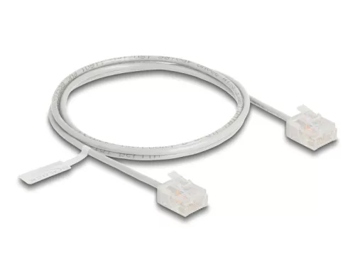 Delock RJ45 hálózati kábel Cat.6 UTP ultravékony 1 m szürke rövid csatlakoztatókkal (DL-80758)
