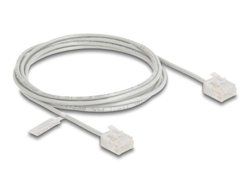 Delock RJ45 hálózati kábel Cat.6 UTP ultravékony 2 m szürke rövid csatlakoztatókkal