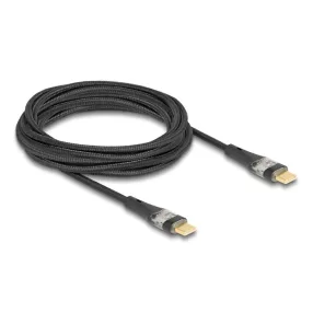   Delock Adat és gyors töltő kábel USB 2.0 USB Type-C  apa-aoa átlátszó PD 3.0 100 W 3 m (DL-80765)
