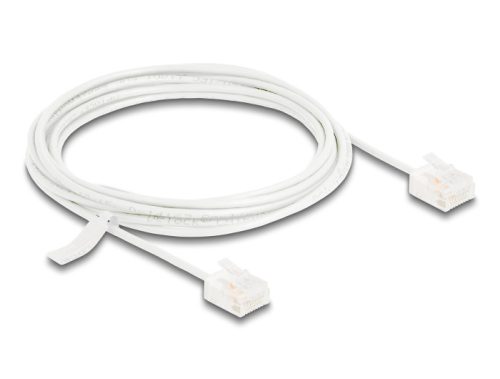 Delock RJ45 hálózati kábel Cat.6 UTP ultravékony 3 m fehér rövid csatlakoztatókkal