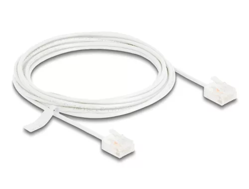 Delock RJ45 hálózati kábel Cat.6 UTP ultravékony 3 m fehér rövid csatlakoztatókkal (DL-80776)