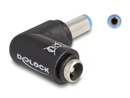 Delock DC adapter 5,5 x 2,1 mm apa   5,5 x 2,1 anya 90 -ban hajlított (DL-80794)