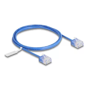   Delock RJ45 hálózati kábel Cat.6 UTP ultravékony 1 m kék rövid csatlakoztatókkal (DL-80796)