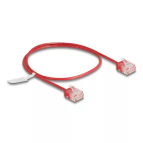   Delock RJ45 hálózati kábel Cat.6 UTP ultravékony 0,5 m piros rövid csatlakoztatókkal (DL-80801)