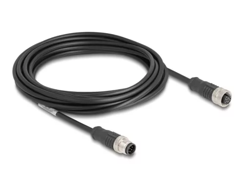 Delock Kábel M12 A kódolt 8 tűs apa - anya PVC 5 m (DL-80805)