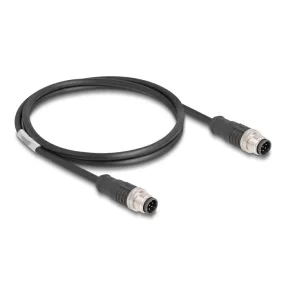   Delock Kábel M12 A kódolt 8 tűs apa - apa PVC 1 m (DL-80806)