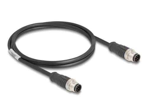Delock Kábel M12 A kódolt 8 tűs apa - apa PVC 1 m (DL-80806)