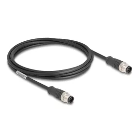   Delock Kábel M12 A kódolt 8 tűs apa - apa PVC 2 m (DL-80807)
