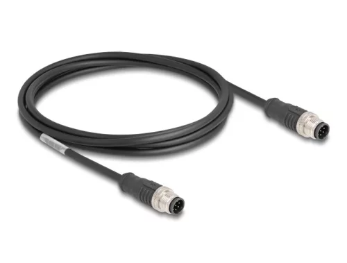 Delock Kábel M12 A kódolt 8 tűs apa - apa PVC 2 m (DL-80807)