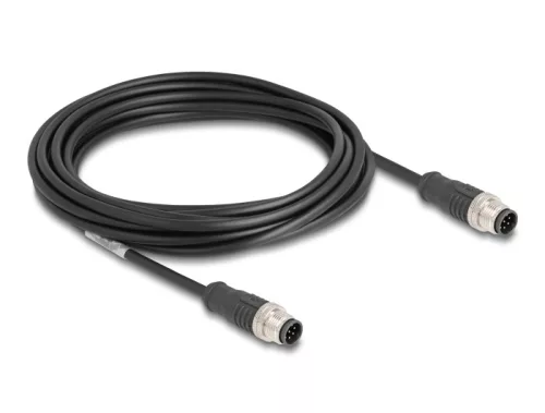 Delock Kábel M12 A kódolt 8 tűs apa - apa PVC 5 m (DL-80808)