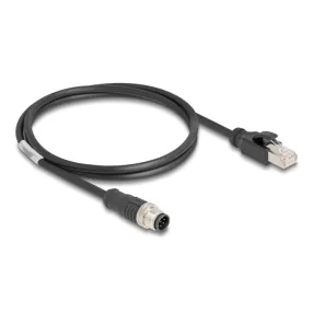   Delock Kábel M12 A kódolt 8 tűs apa - RJ45 apa PVC 1 m (DL-80809)