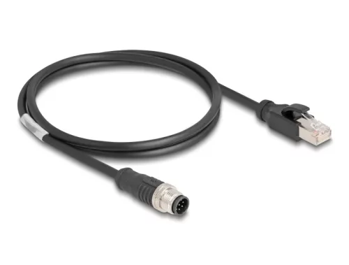 Delock Kábel M12 A kódolt 8 tűs apa - RJ45 apa PVC 1 m (DL-80809)