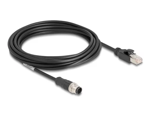 Delock Kábel M12 A kódolt 8 tűs apa - RJ45 apa PVC 5 m (DL-80811)