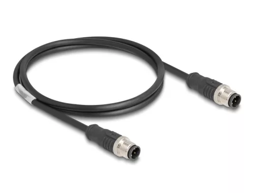 Delock Kábel M12 D kódolt 4 tűs apa - apa PVC 1 m (DL-80847)