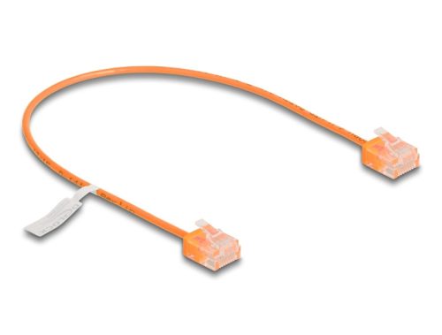Delock RJ45 hálózati kábel Cat.6 UTP ultravékony 0,3 m narancssárga rövid csatlakoztatókkal