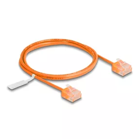   Delock RJ45 hálózati kábel Cat.6 UTP ultravékony 1 m narancssárga rövid csatlakoztatókkal (DL-80855)
