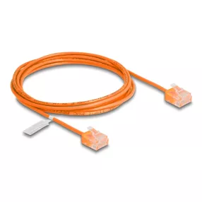   Delock RJ45 hálózati kábel Cat.6 UTP ultravékony 2 m narancssárga rövid csatlakoztatókkal (DL-80856)