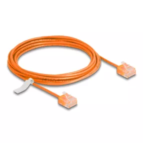   Delock RJ45 hálózati kábel Cat.6 UTP ultravékony 3 m narancssárga rövid csatlakoztatókkal (DL-80857)