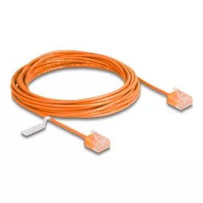   Delock RJ45 hálózati kábel Cat.6 UTP ultravékony 5 m narancssárga rövid csatlakoztatókkal (DL-80858)
