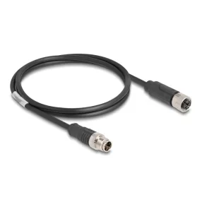   Delock Kábel M12 X kódolt 8 tűs apa - anya PVC 1 m (DL-80860)
