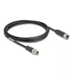   Delock Kábel M12 X kódolt 8 tűs apa - anya PVC 2 m (DL-80861)