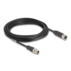   Delock Kábel M12 X kódolt 8 tűs apa - anya PVC 5 m (DL-80862)