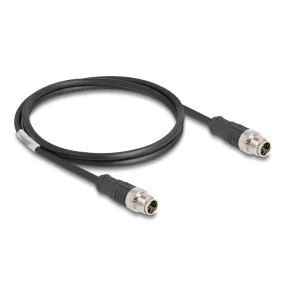   Delock Kábel M12 X kódolt 8 tűs apa - apa PVC 1 m (DL-80863)