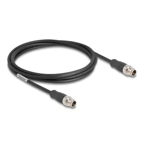   Delock Kábel M12 X kódolt 8 tűs apa - apa PVC 2 m (DL-80864)