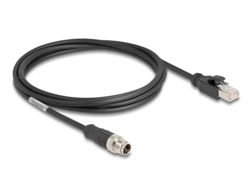 Delock Kábel M12 X kódolt 8 tűs apa - RJ45 apa PVC 2 m (DL-80867)
