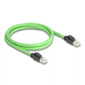   Delock RJ45 hálózati kábel Cat.6A apa   apa SF/UTP alkalmas kábelvezető láncokhoz PUR (TPU) 1 m zöld (DL-80889)