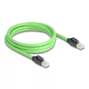   Delock RJ45 hálózati kábel Cat.6A apa   apa SF/UTP alkalmas kábelvezető láncokhoz PUR (TPU) 2 m zöld (DL-80890)