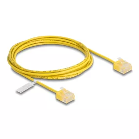   Delock RJ45 hálózati kábel Cat.6 UTP ultravékony 2 m sárga rövid csatlakoztatókkal (DL-80912)