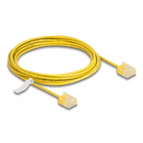   Delock RJ45 hálózati kábel Cat.6 UTP ultravékony 3 m sárga rövid csatlakoztatókkal (DL-80913)