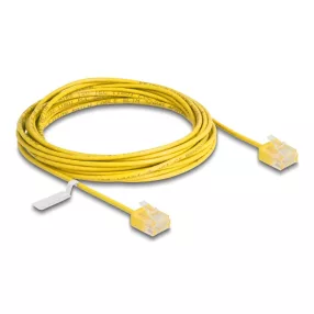   Delock RJ45 hálózati kábel Cat.6 UTP ultravékony 5 m sárga rövid csatlakoztatókkal (DL-80914)