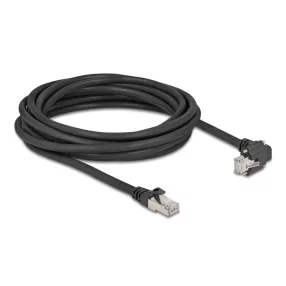   Delock GigE kamera kábel RJ45 apa 90 -ban hajlított csavarokkal - RJ45 apa Cat.6 S/FTP 5 m fekete (DL-80924)
