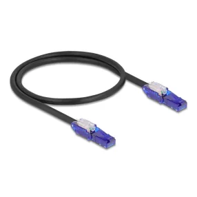   Delock RJ45 hálózati kábel Cat.6 UTP 180 -os hajlítással apák fekete színű 0,5 m (DL-80925)