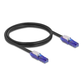   Delock RJ45 hálózati kábel Cat.6 UTP 180 -os hajlítással apák fekete színű 1 m (DL-80926)