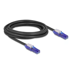   Delock RJ45 hálózati kábel Cat.6 UTP 180 -os hajlítással apák fekete színű 3 m (DL-80928)