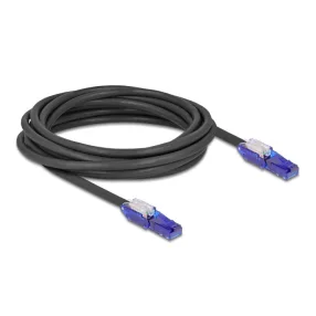   Delock RJ45 hálózati kábel Cat.6 UTP 180 -os hajlítással apák fekete színű 5 m (DL-80929)