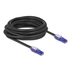   Delock RJ45 hálózati kábel Cat.6 UTP 180 -os hajlítással apák fekete színű 7,5 m (DL-80930)