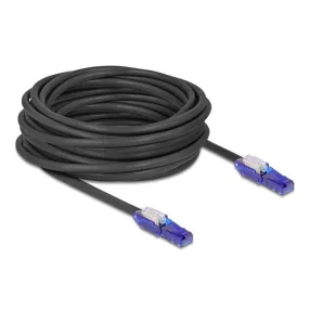   Delock RJ45 hálózati kábel Cat.6 UTP 180 -os hajlítással apák fekete színű 10 m (DL-80931)