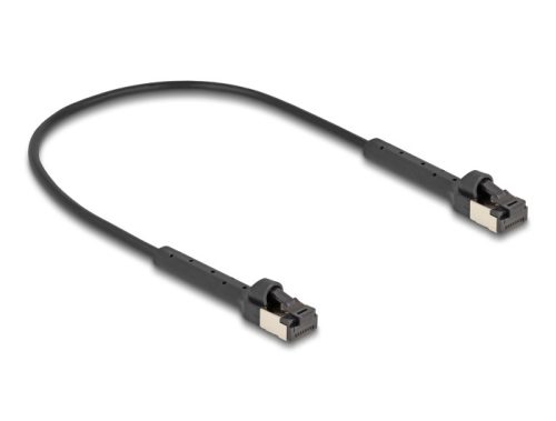 Delock RJ45 vékony hálózati kábel Cat.6A U/FTP hajlítható fekete 0,25 m hosszú
