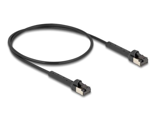 Delock RJ45 vékony hálózati kábel Cat.6A U/FTP hajlítható fekete 0,5 m hosszú