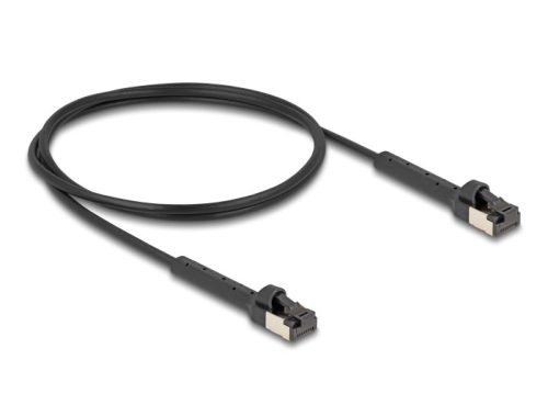 Delock RJ45 vékony hálózati kábel Cat.6A U/FTP hajlítható fekete 1 m hosszú