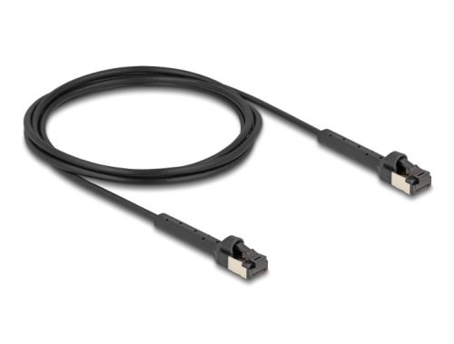 Delock RJ45 vékony hálózati kábel Cat.6A U/FTP hajlítható fekete 2 m hosszú