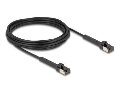 Delock RJ45 vékony hálózati kábel Cat.6A U/FTP hajlítható fekete 5 m hosszú