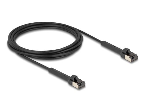 Delock RJ45 vékony hálózati kábel Cat.8.1 U/FTP hajlítható akár 40 Gbps fekete 3 m