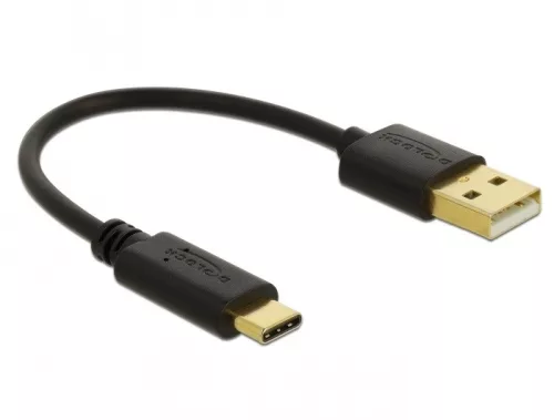 Delock Töltő kábel USB A-típusú - USB Type-C  csatlakozó végekkel 3 A 15 cm (DL-80954)