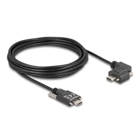   Delock USB 2.0 kábel USB Type-C  apa csatlakozó csavarokkal - USB Type-C  apa csatlakozó csavarokkal ívelt bal / jobb PD 3.0 60 W 5 m (DL-80959)